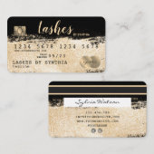 クレジットカードのスタイル付き金ゴールドブラシの名前の追加 名刺 (正面/裏面)