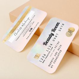 クレジットカードのホログラフィグラデーション美しいモノグラム 名刺