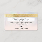 クレジットカードのホログラフィグラデーション美しいモノグラム 名刺 (裏面)