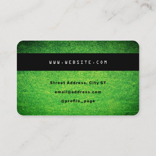 クレジットカードの芝生のテフェイククスチャ 名刺 (裏面)