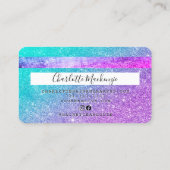 クレジットカードの髪の美しいマーメイドグリッターモノグラム 名刺 (裏面)