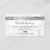 クレジットカードの髪の美しい大理石シックなモノグラム 名刺 (裏面)