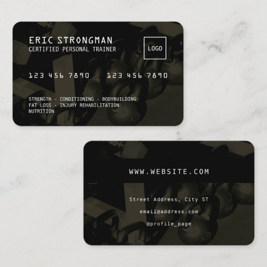 クレジットカードは体育刺激を受けたスタイル 名刺 (正面/裏面)