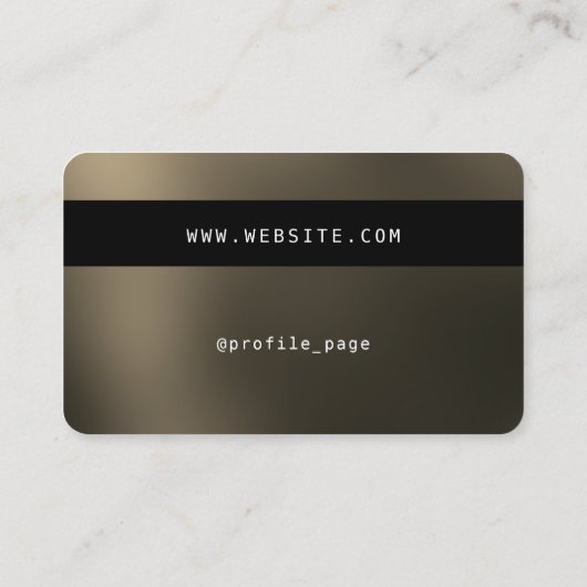 クレジットカードは金色に見えフェイクるが、金色に見える 名刺 (裏面)