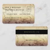 クレジットカードは金色フェイクの大理石に見える 名刺 (正面/裏面)