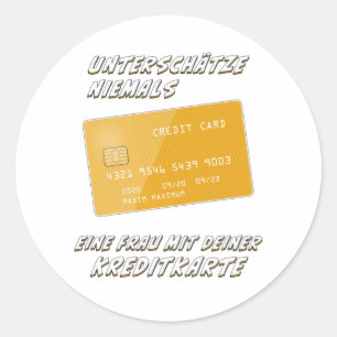 クレジットカードを持った女性は決していない ラウンドシール
