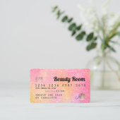 クレジットカードイエローピンクグリッターグラデーションロイヤリティ 名刺 (スタンド正面)