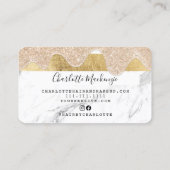 クレジットカードガーリー金ゴールドグリッタードリップマーブル美しい 名刺 (裏面)