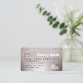 クレジットカードグレー金属グリッターロイヤリティ 名刺 (スタンド正面)