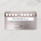 クレジットカードグレー金属グリッターロイヤリティ 名刺 (裏面)