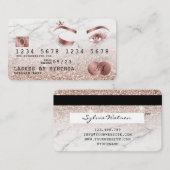 クレジットカードスタイルのバラ金ゴールドロングラッシュマーブル 名刺 (正面/裏面)