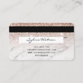 クレジットカードスタイルのバラ金ゴールドロングラッシュマーブル 名刺 (裏面)