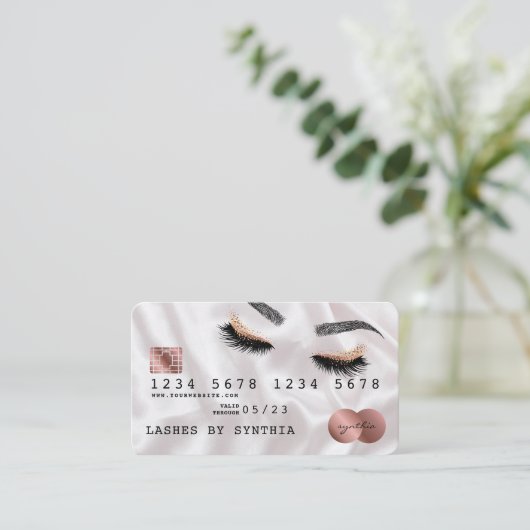 クレジットカードスタイルのバラ金ゴールドロングラッシュ 名刺 (スタンド正面)