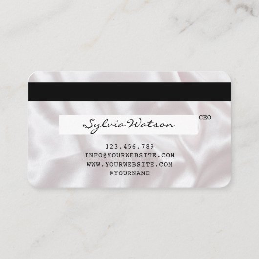 クレジットカードスタイルのバラ金ゴールドロングラッシュ 名刺 (裏面)