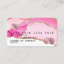 クレジットカードスタイルのピンクゲート金ゴールドメイクアップ