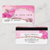 クレジットカードスタイルのピンクゲート金ゴールドメイクアップ 名刺 (正面/裏面)