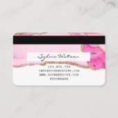 クレジットカードスタイルのピンクゲート金ゴールドメイクアップ 名刺 (裏面)