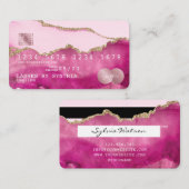 クレジットカードスタイルのピンクゲート金ゴールドメイクアップ 名刺 (正面/裏面)