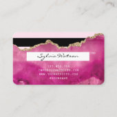 クレジットカードスタイルのピンクゲート金ゴールドメイクアップ 名刺 (裏面)
