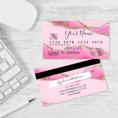 クレジットカードスタイルのピンクゲート金ゴールドメイクアップ 名刺