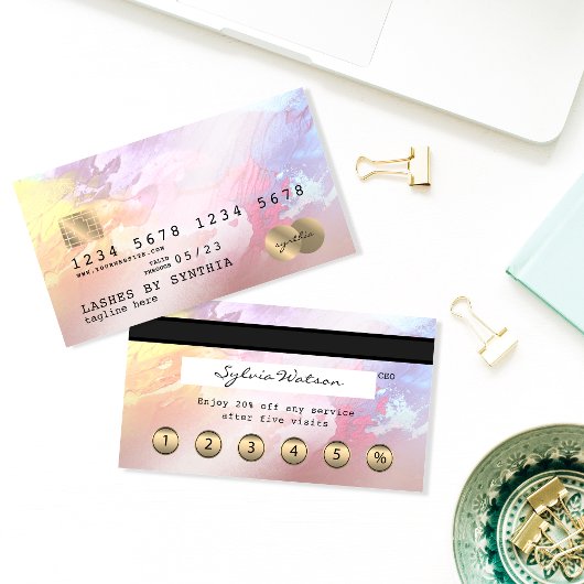 クレジットカードスタイルの抽象芸術アートロイヤリティカード 名刺