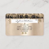 クレジットカードスタイルの滴下金ゴールド 名刺 (裏面)