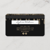 クレジットカードスタイルの滴下金ゴールド 名刺 (裏面)