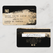 クレジットカードスタイルの金ゴールドブラシストローク 名刺 (正面/裏面)