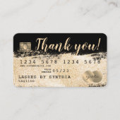 クレジットカードスタイルの金ゴールドブラ感謝していシを使用 名刺 (正面)