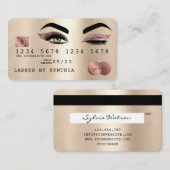 クレジットカードスタイルの金ゴールド長い点滅 名刺 (正面/裏面)