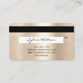 クレジットカードスタイルの金ゴールド長い点滅 名刺 (裏面)