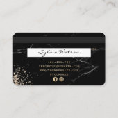クレジットカードスタイルの黒い大理石金ゴールド 名刺 (裏面)
