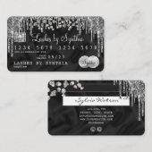 クレジットカードスタイルシルバーダイヤモンドあなたの名前 名刺 (正面/裏面)