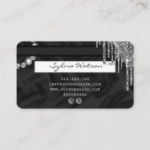 クレジットカードスタイルシルバーダイヤモンドモノグラム 名刺 (裏面)