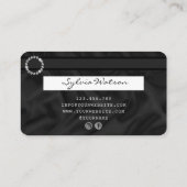 クレジットカードスタイルシルバーダイヤモンドモノグラム 名刺 (裏面)