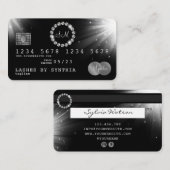 クレジットカードスタイルシルバーダイヤモンドモノグラム 名刺 (正面/裏面)