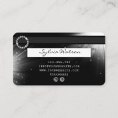 クレジットカードスタイルシルバーダイヤモンドモノグラム 名刺 (裏面)