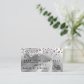 クレジットカードスタイルシルバーダイヤモンド 名刺 (スタンド正面)