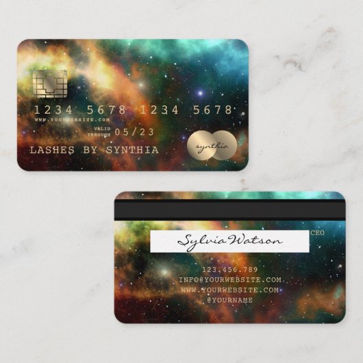 クレジットカードスタイルネブラスターコスモス宇宙 名刺 (正面/裏面)