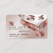 クレジットカードスタイルバラ金ゴールドロングラッシュトーン紙 名刺 (正面)