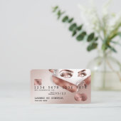 クレジットカードスタイルバラ金ゴールドロングラッシュトーン紙 名刺 (スタンド正面)