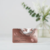 クレジットカードスタイルバラ金ゴールドロングラッシュトーン紙 名刺 (スタンド正面)