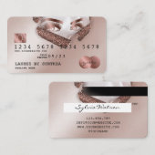 クレジットカードスタイルバラ金ゴールドロングラッシュトーン紙 名刺 (正面/裏面)