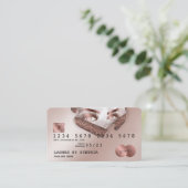 クレジットカードスタイルバラ金ゴールドロングラッシュトーン紙 名刺 (スタンド正面)