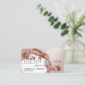 クレジットカードスタイルバラ金ゴールドロングラッシュトーン紙 名刺 (スタンド正面)