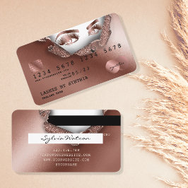 クレジットカードスタイルバラ金ゴールドロングラッシュトーン紙 名刺