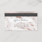 クレジットカードスタイルバラ金ゴールド大理石と紙吹雪 名刺 (裏面)