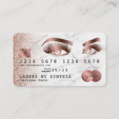 クレジットカードスタイルバラ金ゴールド大理石ロングラッシュ 名刺 (正面)