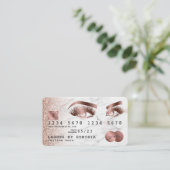 クレジットカードスタイルバラ金ゴールド大理石ロングラッシュ 名刺 (スタンド正面)