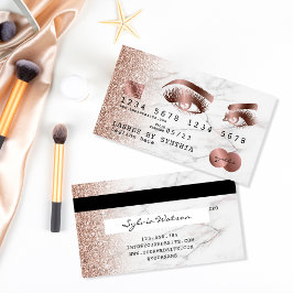 クレジットカードスタイルバラ金ゴールド大理石ロングラッシュ 名刺